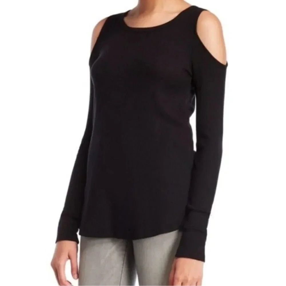 Splendid Cold Shoulder Thermal‎ Waffle knit LS top Navy S